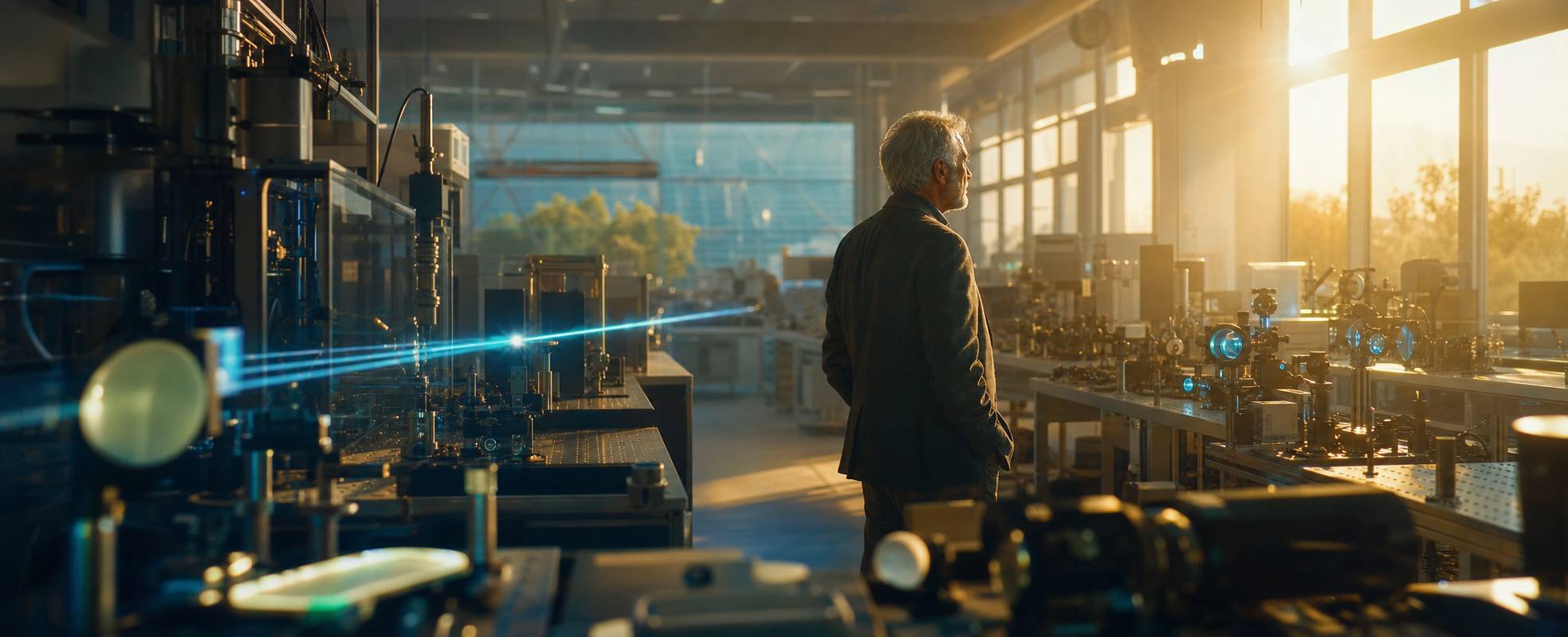 Laboratoire de physique avec instruments optiques et lasers