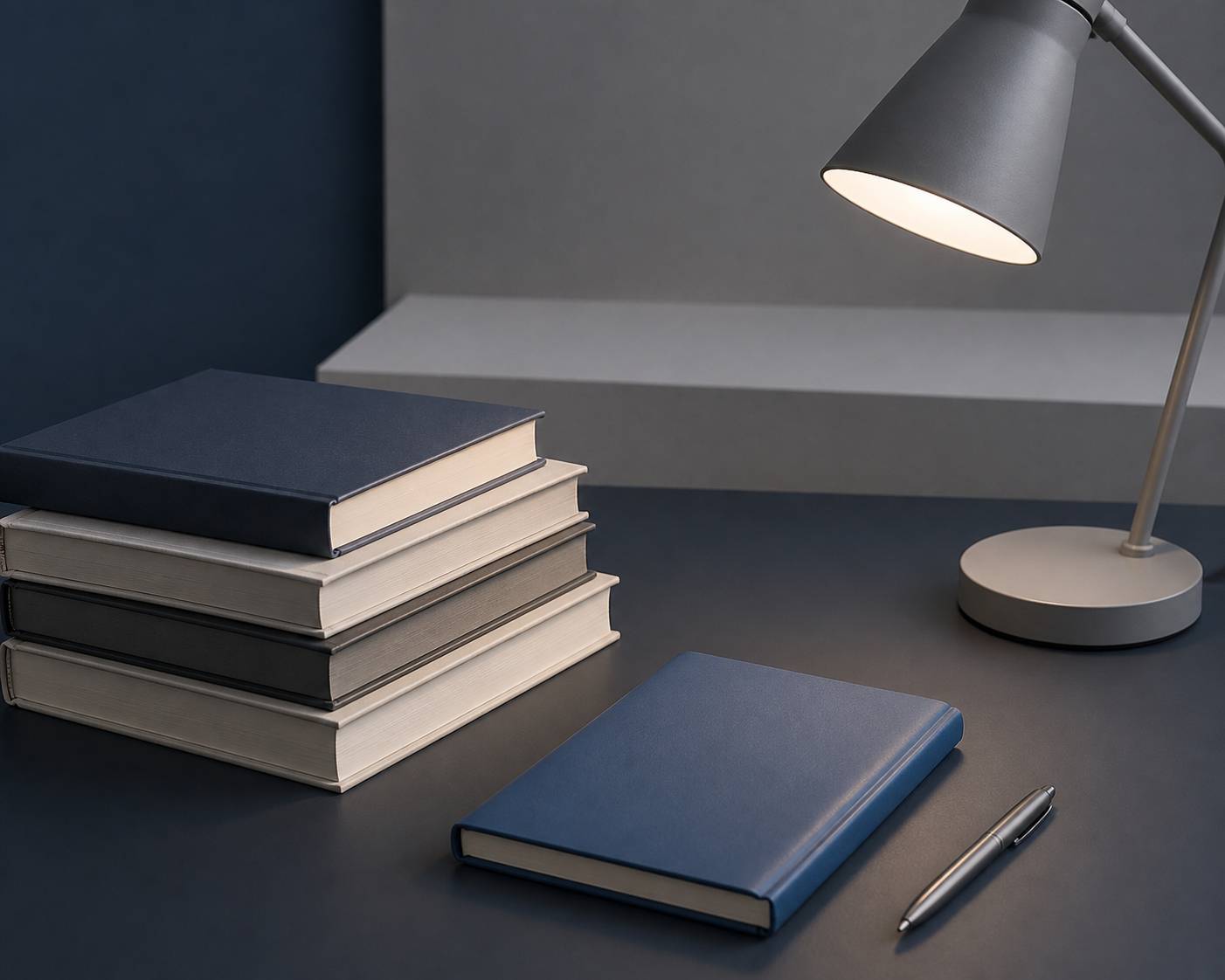 Pile de livres de philosophie et cahiers sur un bureau