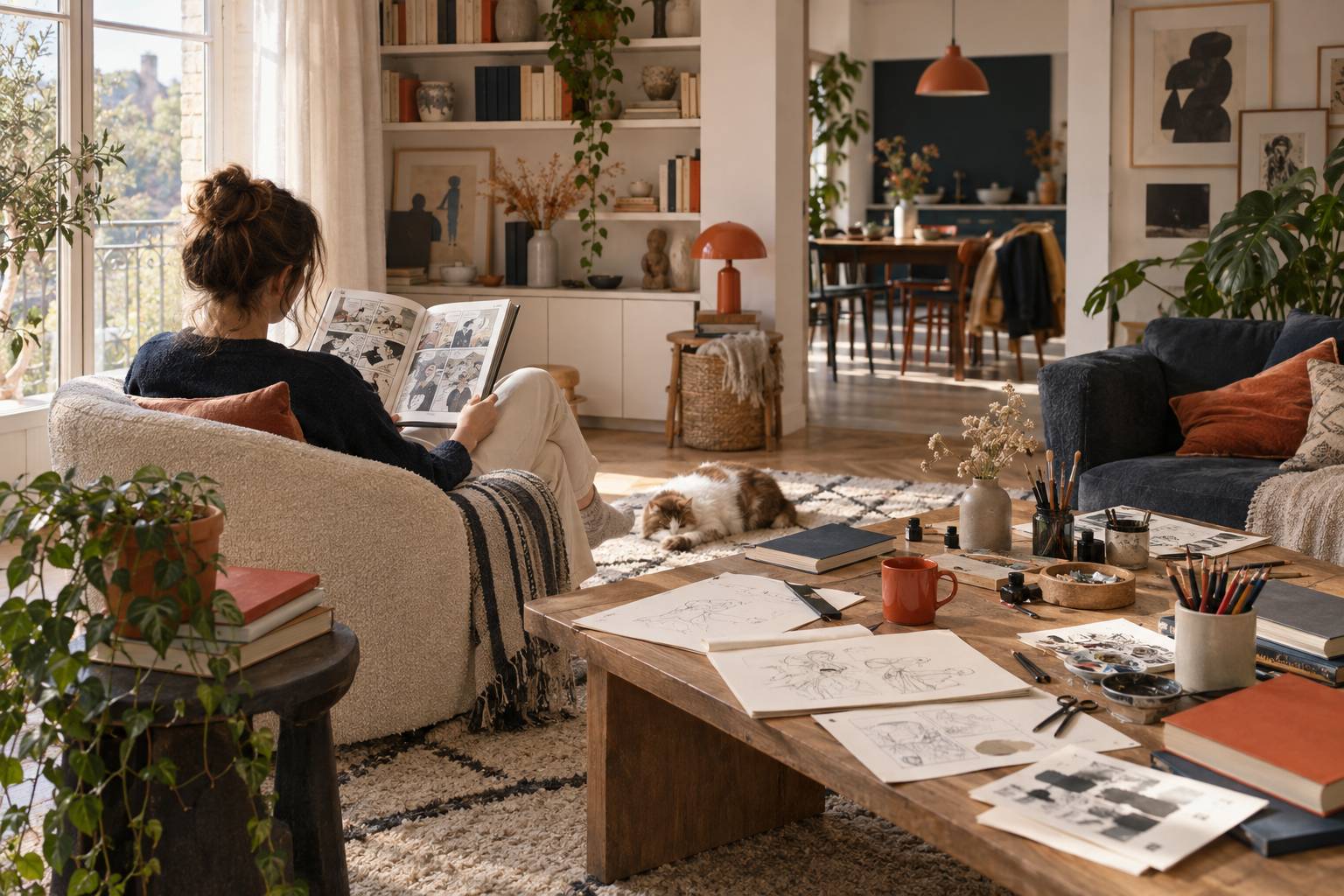 Illustration éditoriale du sujet : Claire Bretécher : biographie et bandes dessinées de l'autrice